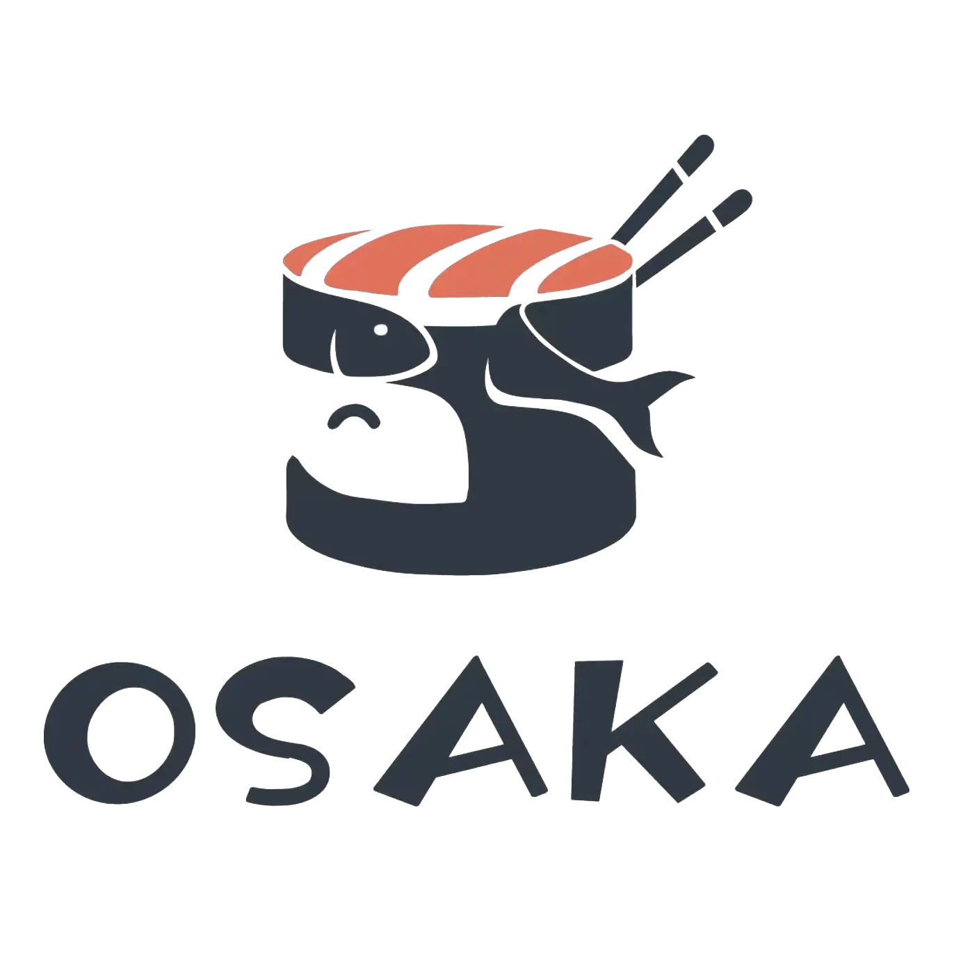 OSAKA sushi logo featuring a stylized sushi icon with chopsticks, and the brand name “OSAKA” at Osaka Sushi，a Japanese Restaurant in Redding